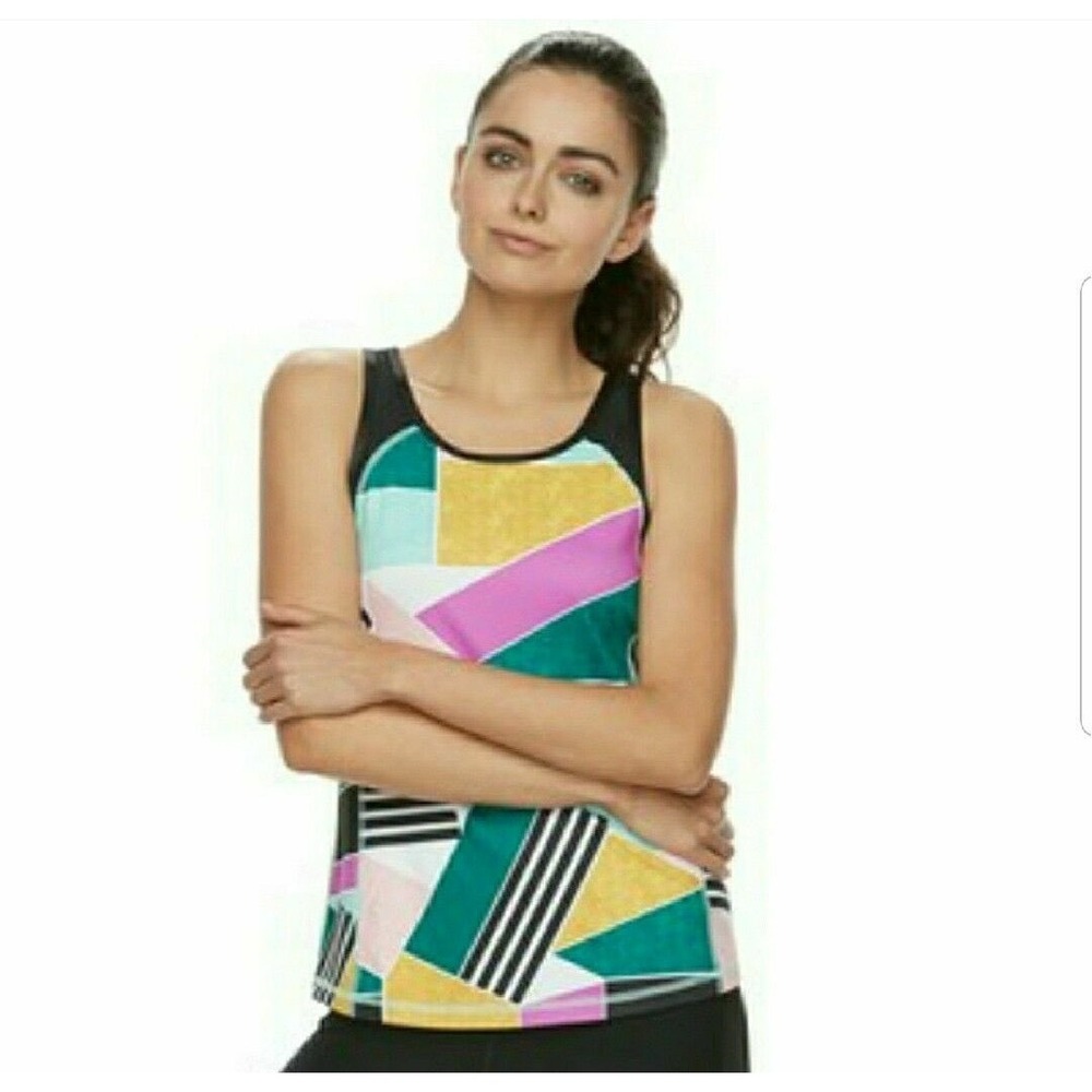Women's FILA SPORT Cross Back Tank Top Multi-colored, Size M